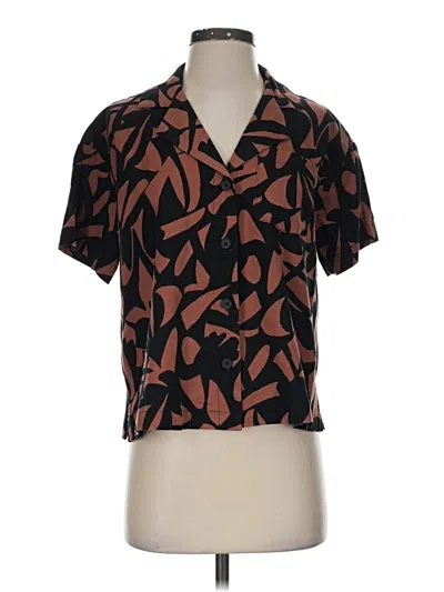 Pre-owned A New Day Short Sleeve Blouse In Brown
