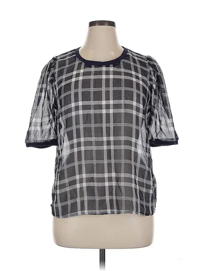 Pre-owned A New Day Short Sleeve Blouse In Gray