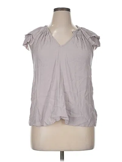 Pre-owned A New Day Short Sleeve Blouse In Gray