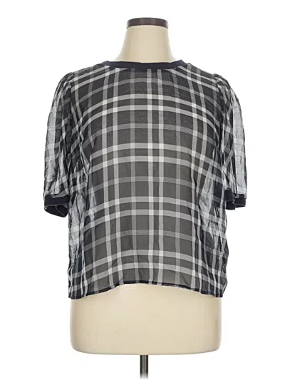 Pre-owned A New Day Short Sleeve Blouse In Gray