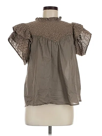 Pre-owned A New Day Short Sleeve Blouse In Gray