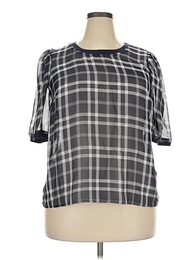 A New Day Short Sleeve Blouse In Gray