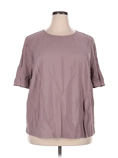 Pre-owned A New Day Short Sleeve Blouse In Gray