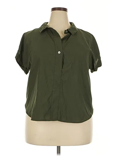 Pre-owned A New Day Short Sleeve Blouse In Green