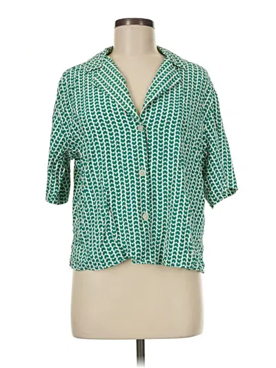 Pre-owned A New Day Short Sleeve Blouse In Green