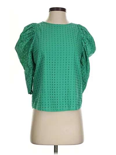 Pre-owned A New Day Short Sleeve Blouse In Green