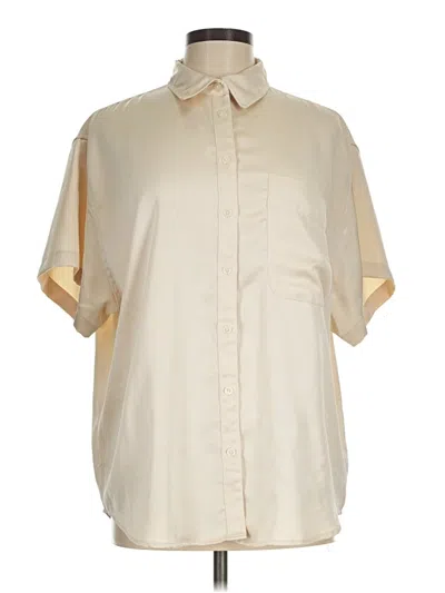 Pre-owned A New Day Short Sleeve Blouse In Ivory