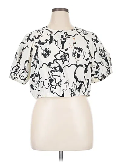 Pre-owned A New Day Short Sleeve Blouse In Ivory