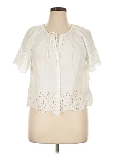 Pre-owned A New Day Short Sleeve Blouse In Ivory