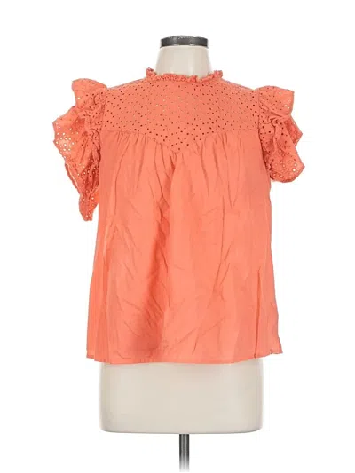 Pre-owned A New Day Short Sleeve Blouse In Orange