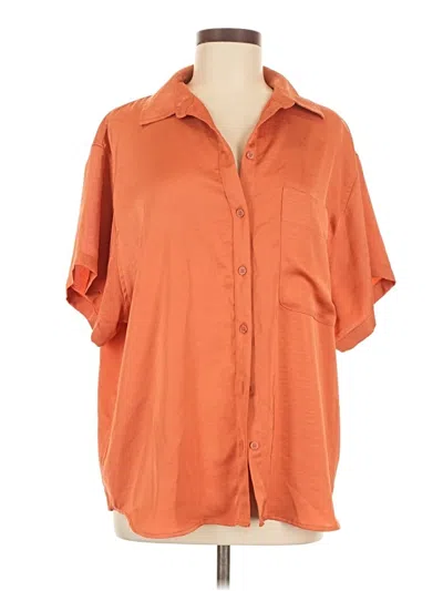 Pre-owned A New Day Short Sleeve Blouse In Orange