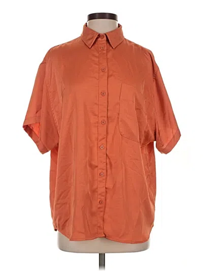 Pre-owned A New Day Short Sleeve Blouse In Orange