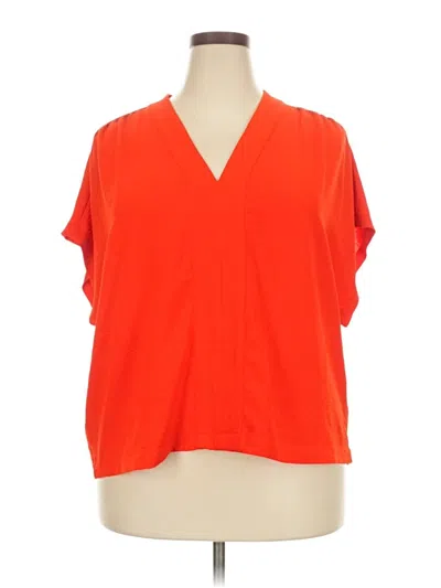 Pre-owned A New Day Short Sleeve Blouse In Orange