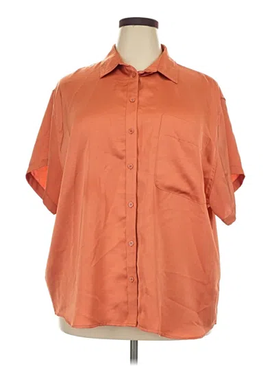 Pre-owned A New Day Short Sleeve Blouse In Orange
