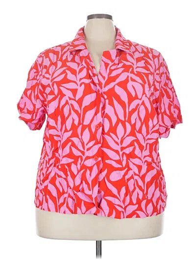 Pre-owned A New Day Short Sleeve Blouse In Pink