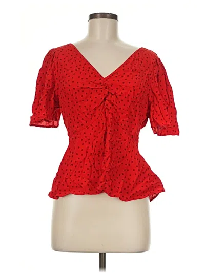Pre-owned A New Day Short Sleeve Blouse In Red