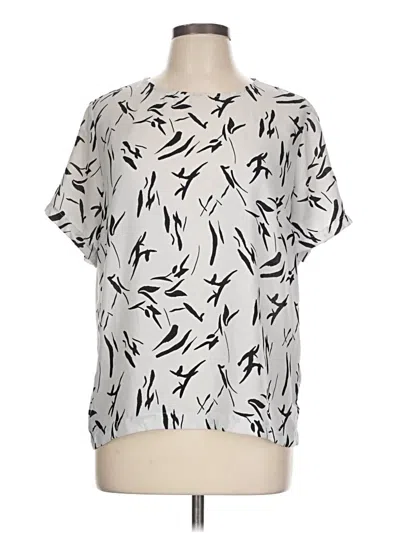 Pre-owned A New Day Short Sleeve Blouse In Silver