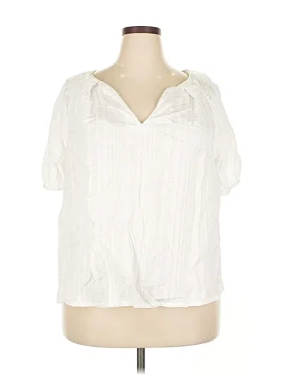 Pre-owned A New Day Short Sleeve Blouse In White