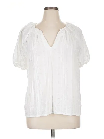 Pre-owned A New Day Short Sleeve Blouse In White
