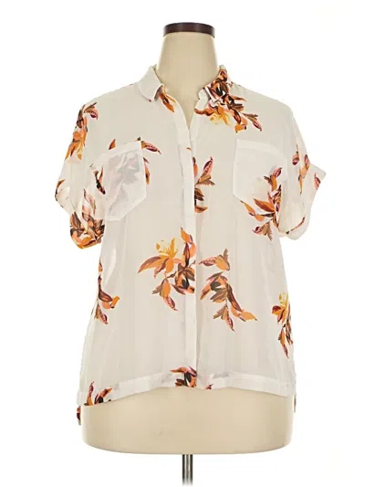 Pre-owned A New Day Short Sleeve Blouse In White