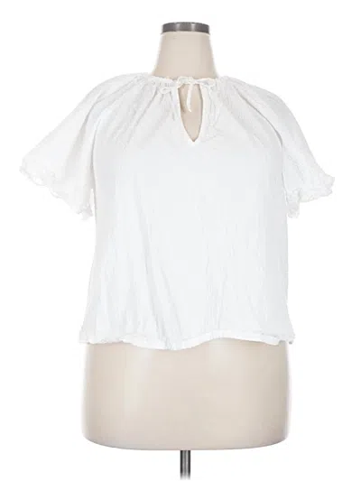 Pre-owned A New Day Short Sleeve Blouse In White