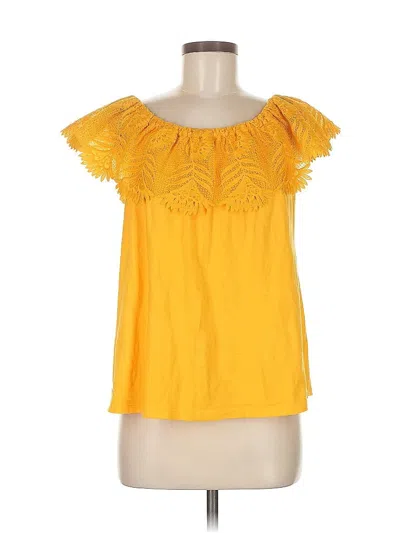 Pre-owned A New Day Short Sleeve Blouse In Yellow