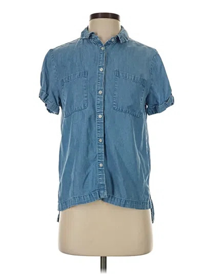 Pre-owned A New Day Short Sleeve Button Down Shirt In Blue