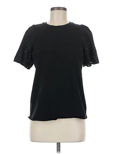 Pre-owned A New Day Short Sleeve Top Black Keyhole Neckline Tops