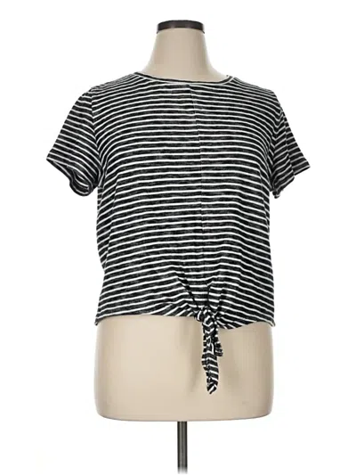 Pre-owned A New Day Short Sleeve Top Black Keyhole Neckline Tops