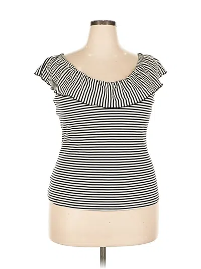 Pre-owned A New Day Short Sleeve Top Black Sweetheart Neckline Tops