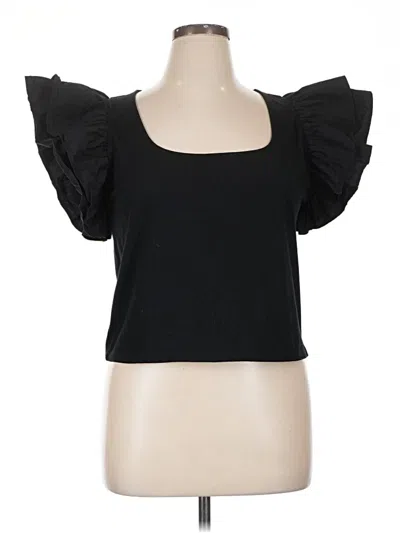Pre-owned A New Day Short Sleeve Top Black Sweetheart Neckline Tops