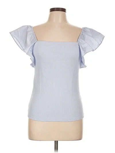 Pre-owned A New Day Short Sleeve Top Blue Sweetheart Neckline Tops