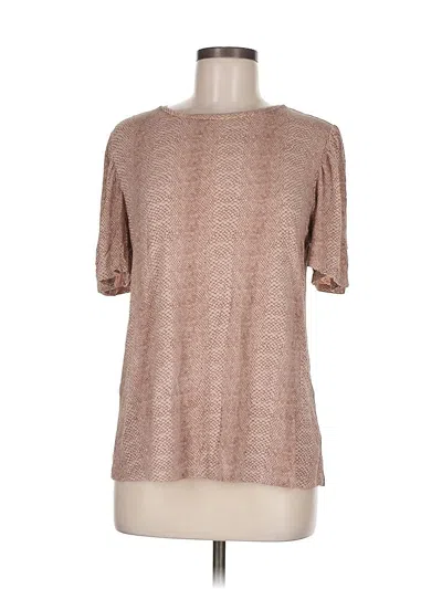 Pre-owned A New Day Short Sleeve Top Brown Crew Neck Tops