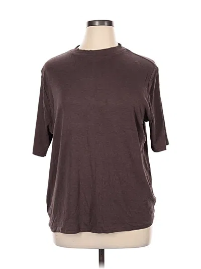 Pre-owned A New Day Short Sleeve Top Brown Crew Neck Tops