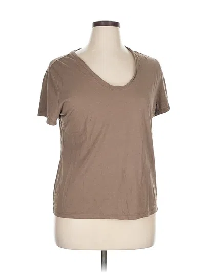 Pre-owned A New Day Short Sleeve Top Brown Scoop Neck Tops