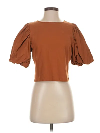 Pre-owned A New Day Short Sleeve Top Brown Square Neckline Tops