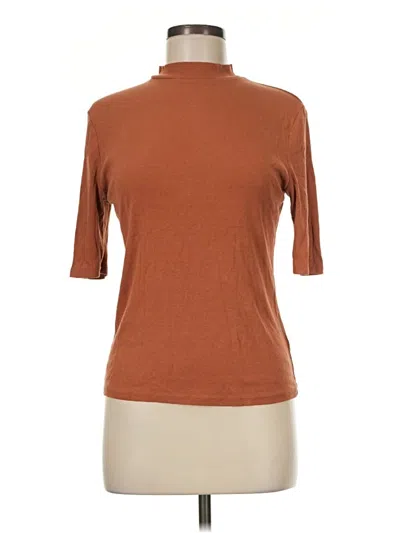 Pre-owned A New Day Short Sleeve Top Brown Turtleneck Tops