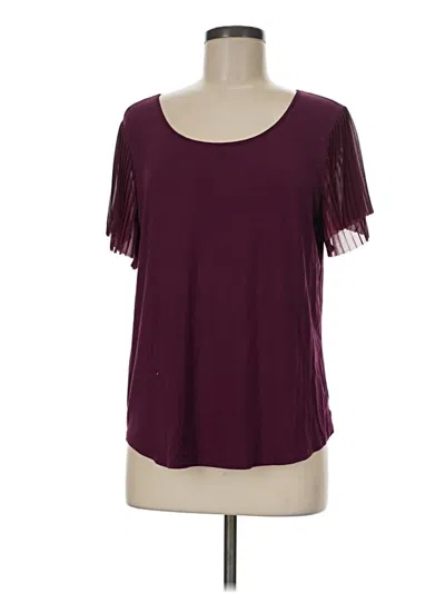 Pre-owned A New Day Short Sleeve Top Burgundy Scoop Neck Tops