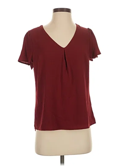 Pre-owned A New Day Short Sleeve Top Burgundy V Neck Tops