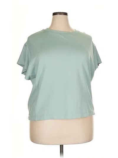 Pre-owned A New Day Short Sleeve Top Green Keyhole Neckline Tops
