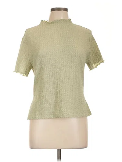 Pre-owned A New Day Short Sleeve Top Green Mock Neckline Tops