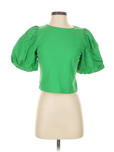 Pre-owned A New Day Short Sleeve Top Green Sweetheart Neckline Tops
