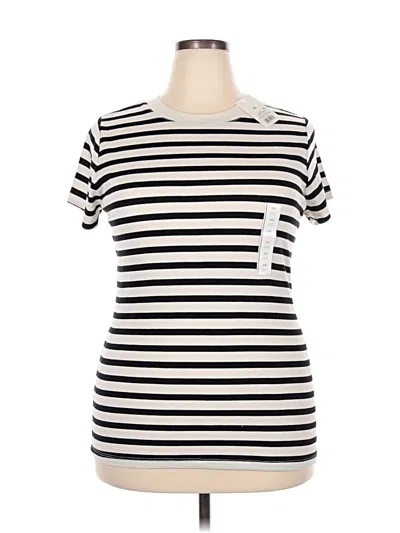 A New Day Short Sleeve Top Ivory Keyhole Neckline Tops In White