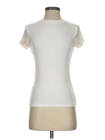 Pre-owned A New Day Short Sleeve Top Ivory Mock Neckline Tops In White