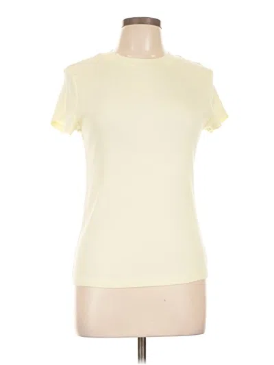 Pre-owned A New Day Short Sleeve Top Ivory Mock Neckline Tops In White