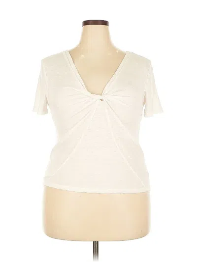 Pre-owned A New Day Short Sleeve Top Ivory Sweetheart Neckline Tops In White