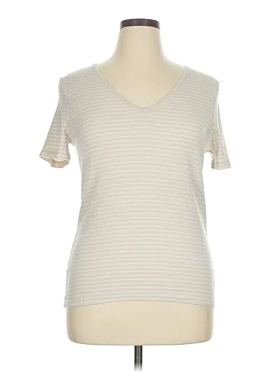 Pre-owned A New Day Short Sleeve Top Ivory V-neck Tops