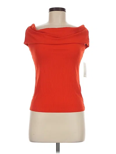 A New Day Short Sleeve Top Orange Boatneck Tops In Red