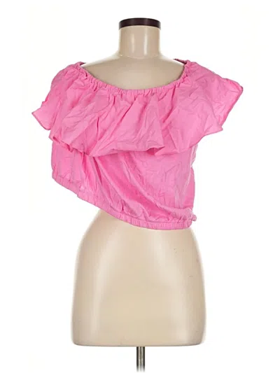 A New Day Short Sleeve Top Pink One Shoulder Neckline Tops