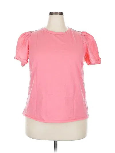 Pre-owned A New Day Short Sleeve Top Pink Sweetheart Neckline Tops